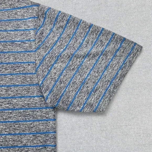 Dunning Golf Polo Shirt Men's XL Gray Blue Stripes Performance Stretch Golf - Picture 5 of 13